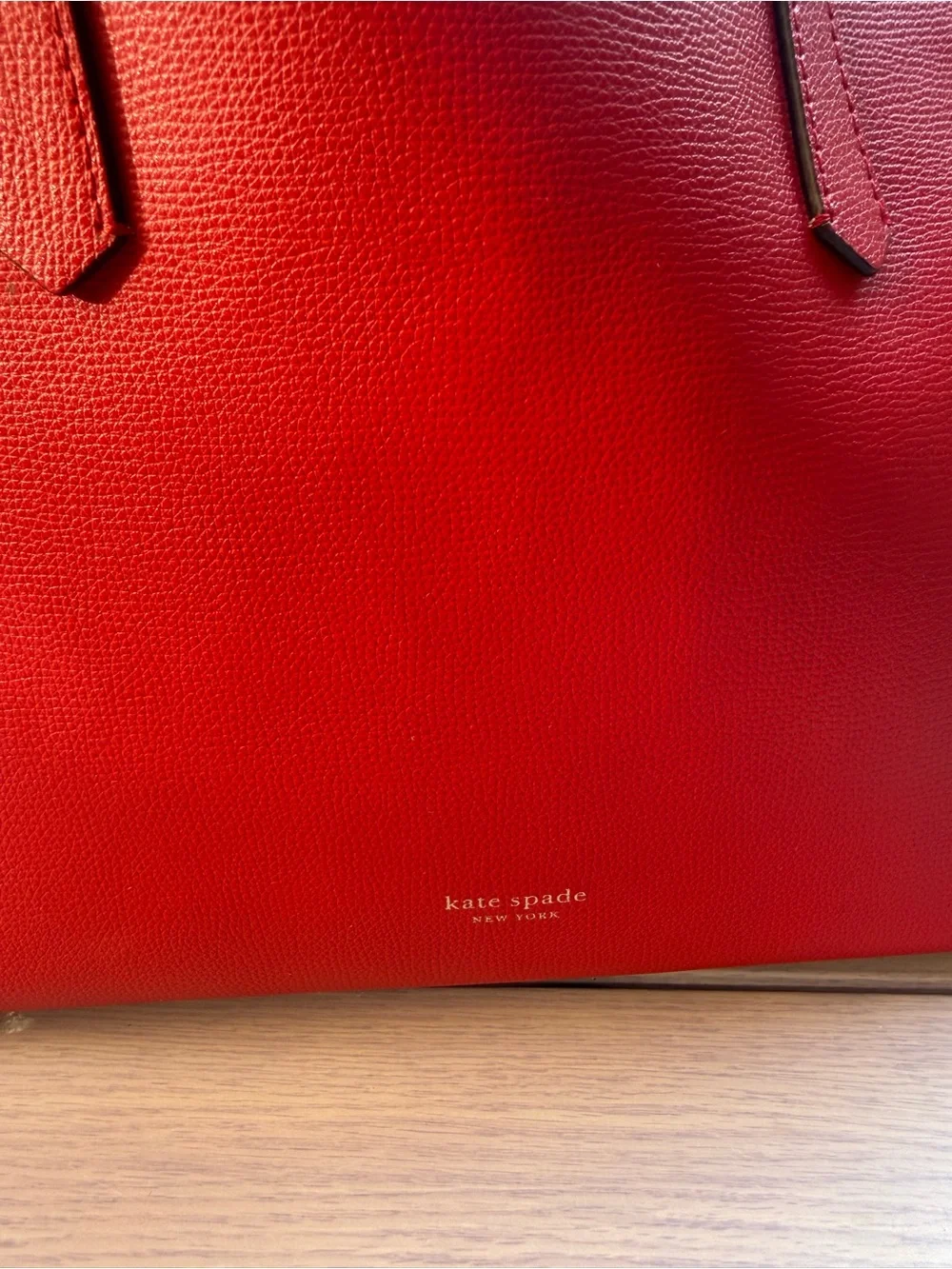 kate spade Red Leather Molly Large Tote with Pouch